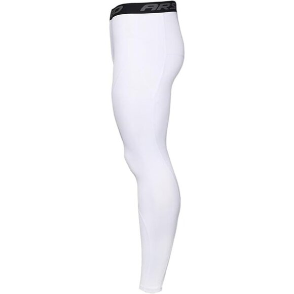 Mens Compression Tights Running Pants Baselayer Legging White Medium - Picture 4 of 7